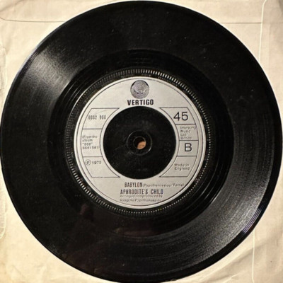 APHRODITE'S CHILD - BREAK / BABYLON - UK 7'' VINYL VERTIGO 1972