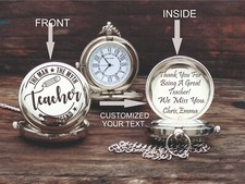 Pocket Watch - Personalized Watch - Teacher's Day Gift - Engraved Pocket Watch