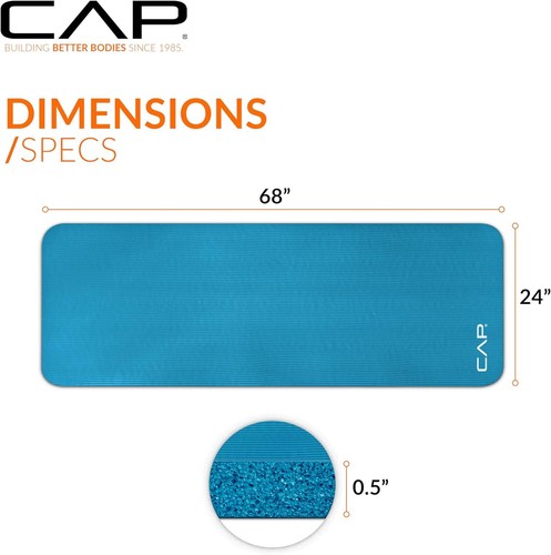 1/2" High Density Yoga Mat with Strap, Thick Exercise Mat for Home & Gym - Picture 4 of 7