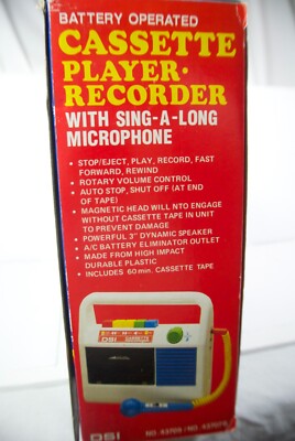 Vintage DSI Toys Sing Along Cassette Player recorder RARE Old