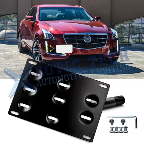 Front Bumper Tow Hook License Plate Mounting Bracket Holder For