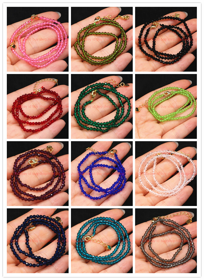 Collana In Spinello Sfaccettato 3mm Multicolore – Girocollo In Pietre Naturali, Regalo Handmade