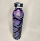 MANNA Retro-Featers Metal Travel Tumbler 20 oz Peacock Feather Design VG+ cond