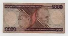 BRAZIL 5000 CRUZEIROS 1984 PICK 202C LOOK SCANS