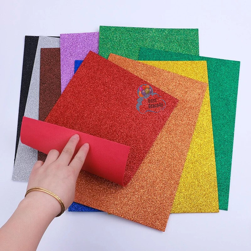 10 PCS A4 Glitter Premium Quality 12 Colours Arts Crafts foam Sheets eBay