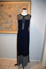 Gorgeous Anthropologie  Greylin Blue Geometric Maxi Dress Size Small 