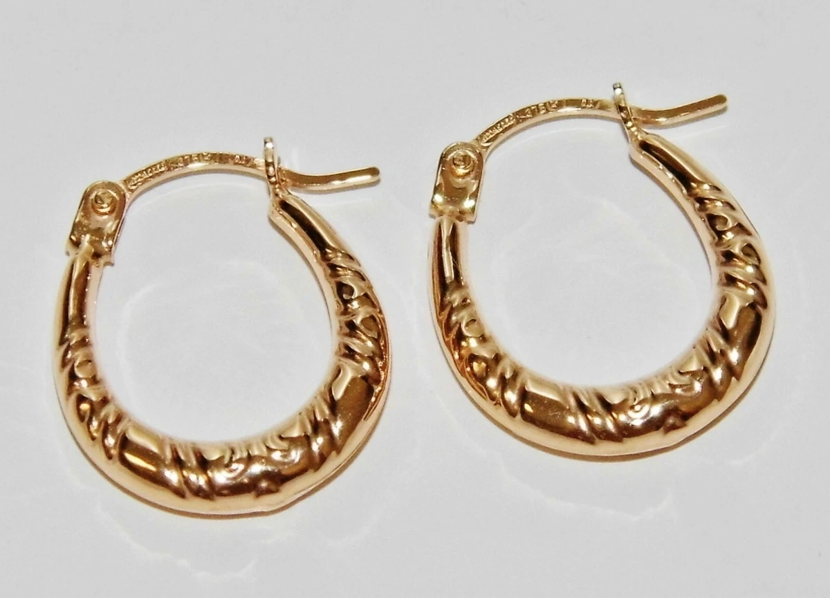 9ct gold oval hoop earrings sale