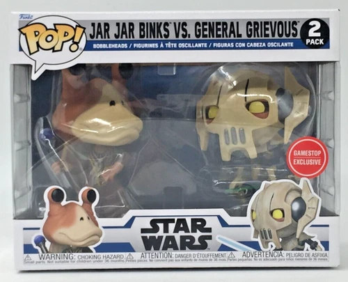 Funko Pop! Disney Star Wars Jar Jar Binks VS General Grievous 2 Pack GameStop EX