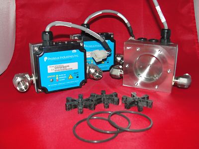 Proteus Industries 08004SN4 & 08004SN2 x2 Flow Meters Lot of 3 Need Face plates