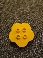 Duplo, Brick Round 4 x 4 Flat Top Scalloped Flower Table Tree Treetop Orange