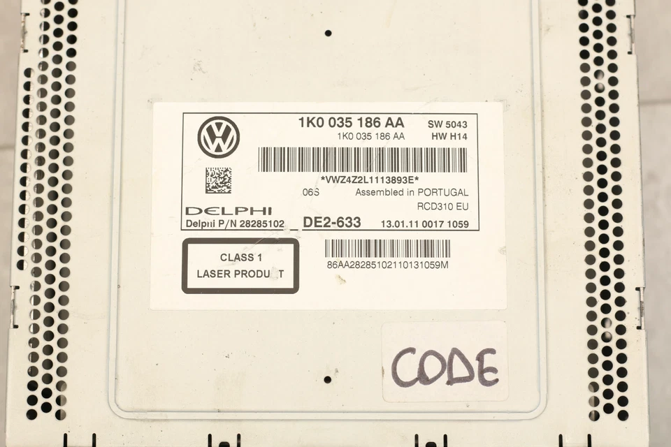 Delphi DE2-633 CD Autoradio Carradio für VW Volkswagen 1K0 035 186 AA ungeprüft - Bild 4 von 4