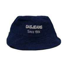 Men?s 100% Authentic Gasjeans Bucket Hat Size 1 Logo Denim Blue 1984