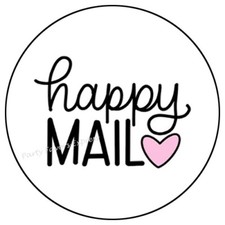 HAPPY MAIL ENVELOPE SEALS LABELS STICKERS PARTY FAVORS