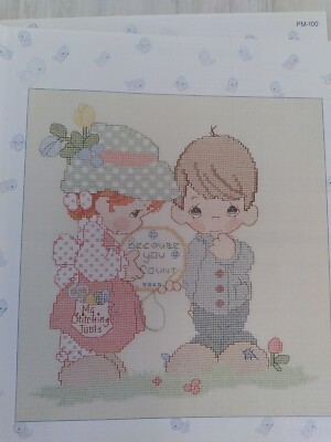 Precious Moments Because You Count  Cross Stitch PATTERN Fold Out Leaflet