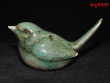 old China yixing zisha pottery Carved fengshui lucky animal Oriole bird statue