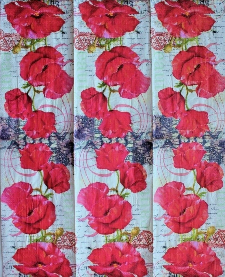 *POOCH & SWEETHEART 10 Ten Mixed Guest Paper Napkins Decoupage ~Floral~Butterfly - Image 3 of 4