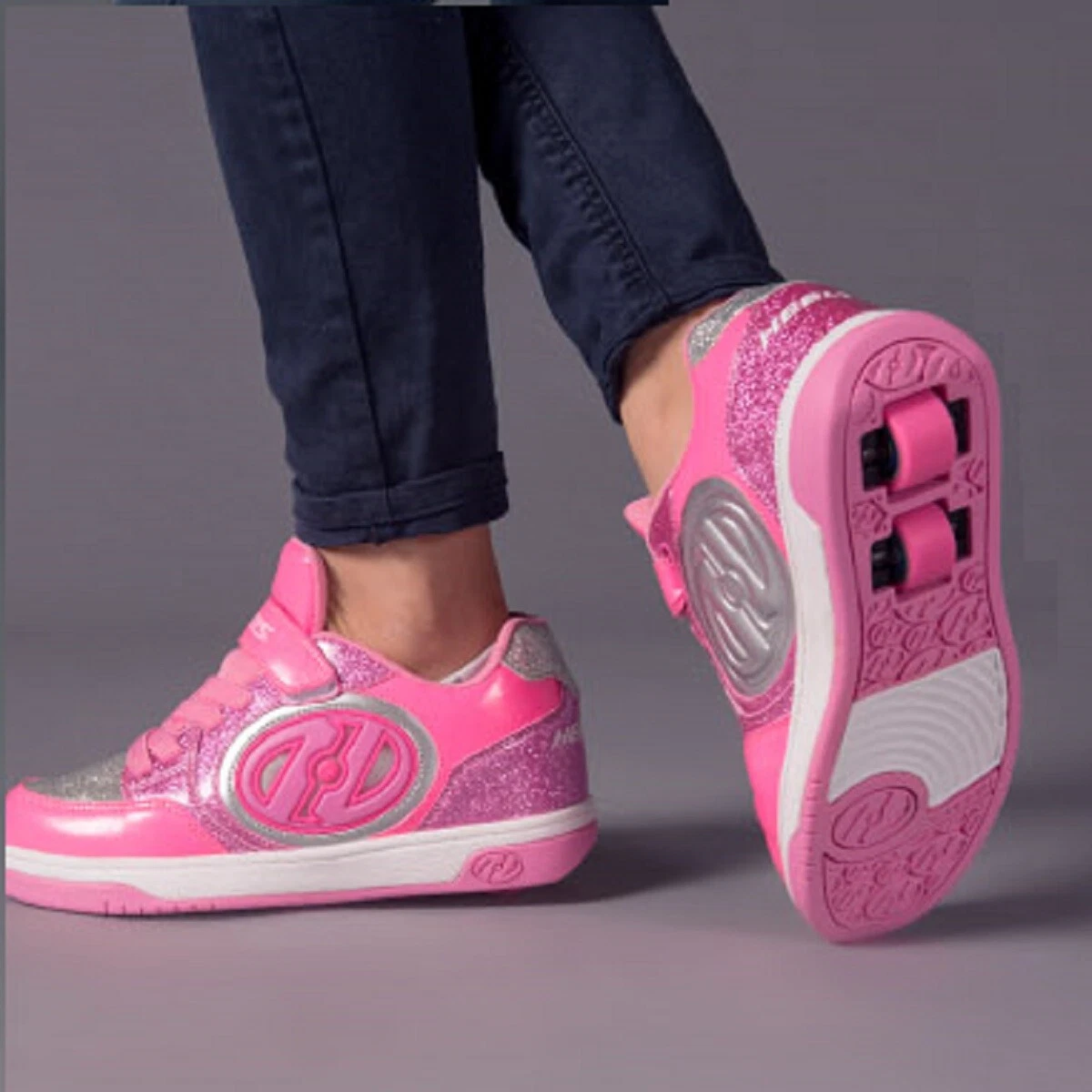 Heelys Plus X2 Lighted Neon Pink Light Pink Silver