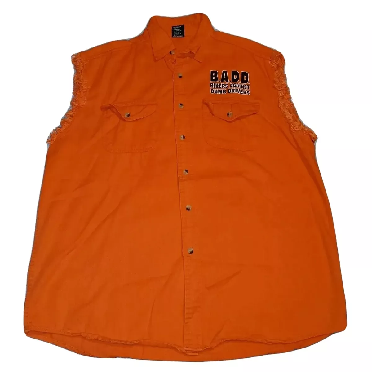 Sz XXL Bikers Against Dumb Drivers Fringed Vest Can You See Me Now A hole Funny