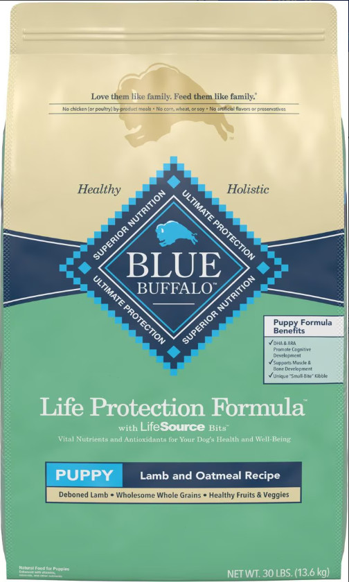 Blue Buffalo Life Protection Formula Puppy Lamb & Oatmeal Dry Dog Food,30lb