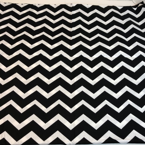 2 Yards Black White Zig Zag Fabric 42" wide Cotton Chevron - Picture 2 of 5