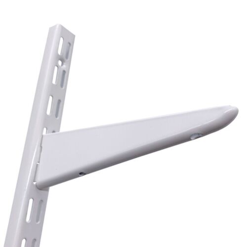 Twin Slot Shelving Wall Upright Bracket Support WHITE BLACK Adjustable shelf - Picture 23 of 24
