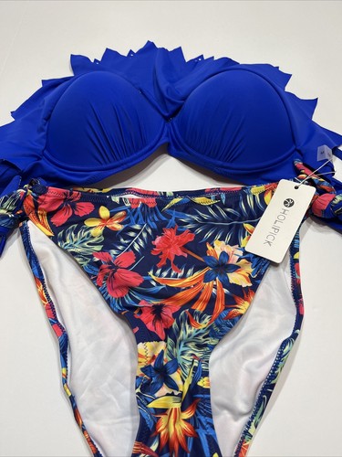 Holipick Women’s Two Piece Swimsuit Bikini Push Up Sexy Ruffle Top Bathing Suit
