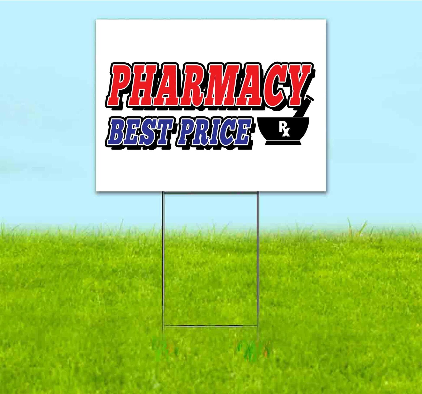 PHARMACY BEST PRICE 18x24 Yard Sign Corrugated Plastic Bandit Lawn USA ...