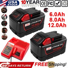 Battery For Milwaukee 18V For M18 12.0AH Extended Lithium 48-11-1880 Or Charger