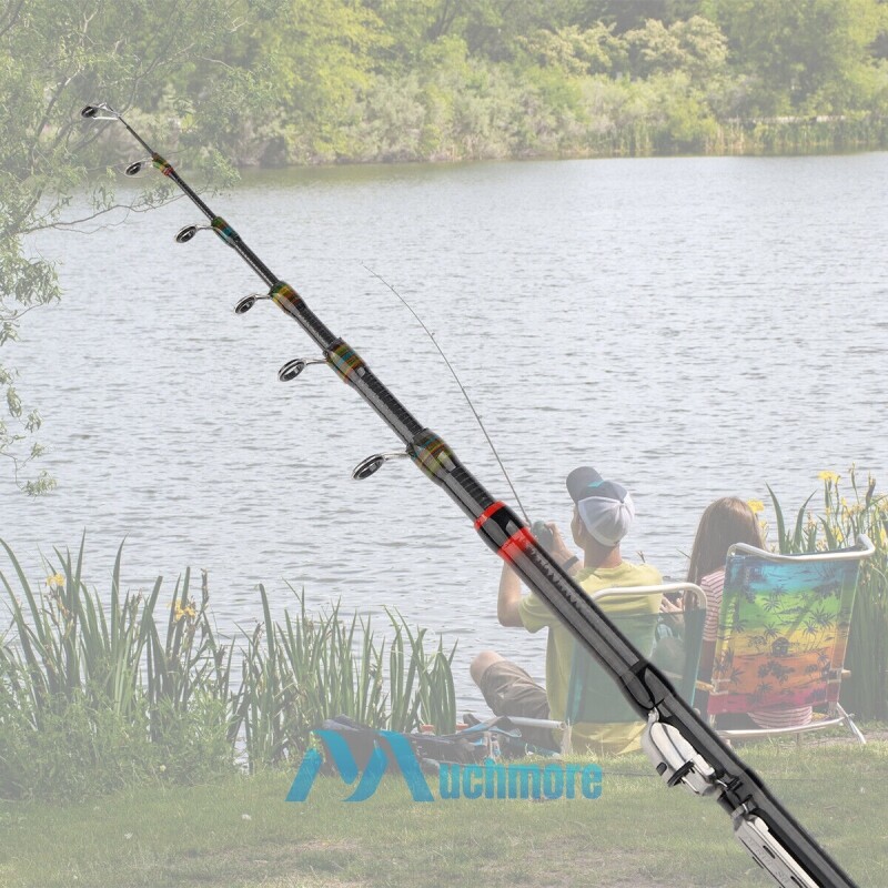 7 metre fishing pole 7ft Professional Telescopic Spinning Carbon Fiber Fishing Pole with 6 Rod  Guides