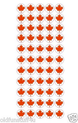 110 Red Vinyl Canada Canadian Maple Leaf Stickers 3/4'' FREE SHIPPING #D24