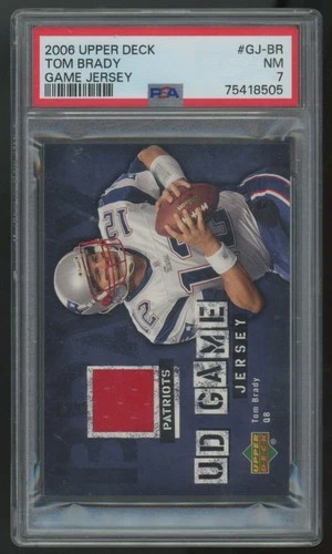 2006 Upper Deck Tom Brady Game Jersey Patch #GJ-BR PSA 7