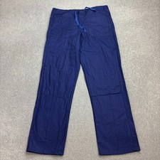 VINTAGE French Trousers Adult 36x32 Blue Workwear Chore Herringbone Utility Men