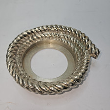 Michael Aram Twisted Rope Silver Metal Wine Bottle Coaster Pre-Owned