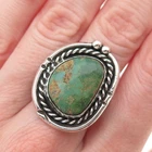 Old Pawn 925 Sterling Silver Vintage Southwestern Royston Turquoise Ring Size 9