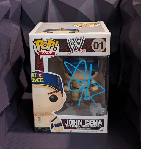 John Cena Signed Funko Pop | WWE | Beckett Witnessed | Pop Shield Armor
