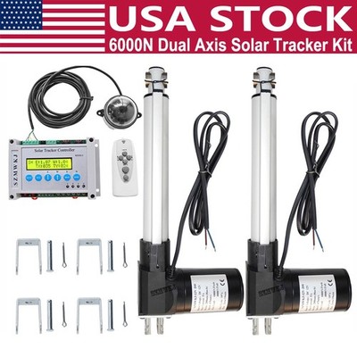 Dual Axis Solar Track Sunlight Tracker & 6000N 2X8'' Linear Actuators &Controller