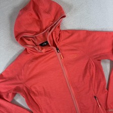 The North Face Jacket Womens Medium Pink Hooded Full Zip Fleece Stretch Hiking