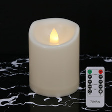 1 PCS 3" X 4" Outdoor Flameless Candles with Remote Timer Waterproof