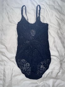 Vintage Bali Lingerie One Piece Black Lace Size 34B