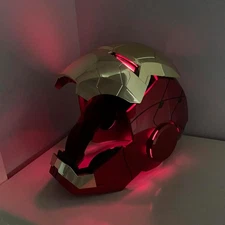 2025 Iron Man MK5 1:1 Helmet Wearable Voice-control Mask Cosplay Golden AUTOKING