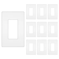 Decorator Wall Plate, Child Safe Outlet Cover, 1-Gang White Switch Plate Covers,