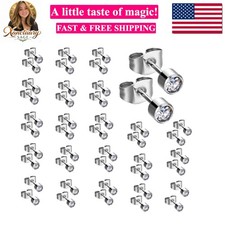 20 Pairs 4MM Ear Piercing Stud Earrings Surgical Steel Piercing Studs Earning...