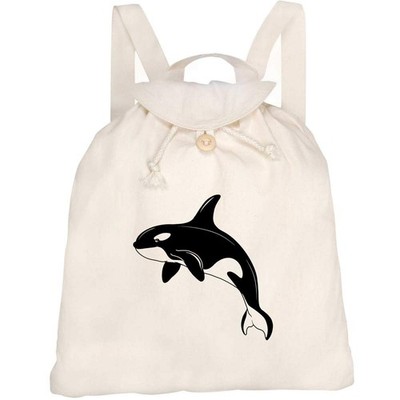 Canvas Rucksack / Backpack ''Orca Whale Jumping'' (RK00036288)