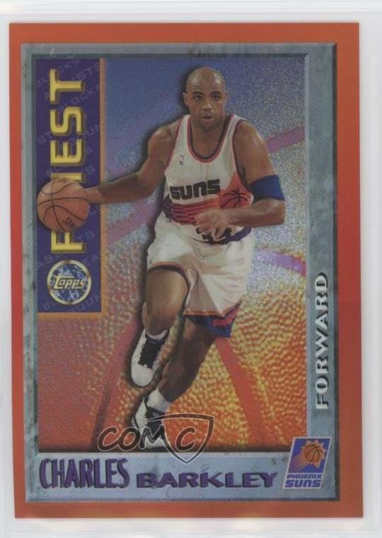 1995-96 Topps Finest Mystery Test Issue Border Refractor Charles Barkley HOF 8a7