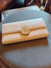 Vintage COACH Trifold Leather Wallet  Beige C...