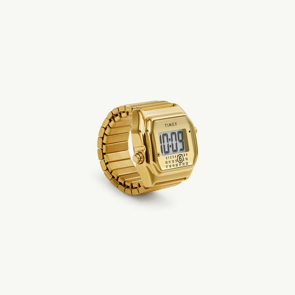 Timex MM6 Maison Margiela Limited Edition T80 Gold-Tone Ring Watch M/L TW2Y50200 - Image 3 of 4