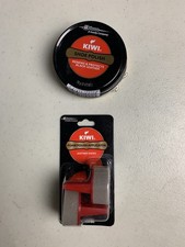 New KIWI Shoe Polish Black 70g Metal Tin Plus Foam Applicators