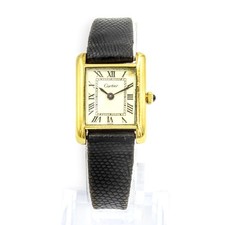 Vintage Cartier Tank Louis 21mm 4.5-6.25IN White Womens Wristwatch #WB1002-4