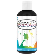 Custom Body Art 8 oz Black Water-Based Air Brush Paint for Skin - Face  Body...