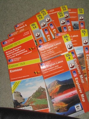 OS Ordnance Survey  Outdoor Leisure / Explorer maps - very good condition